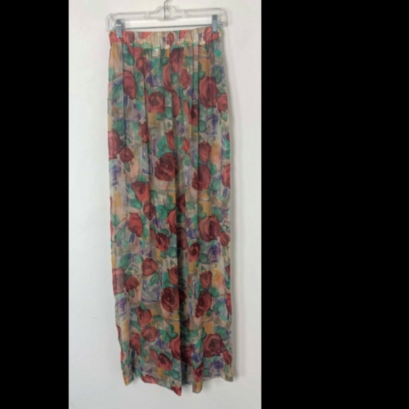 Isda Co Silk Wide Leg Sheer Festival Pant Floral - Picture 4 of 5